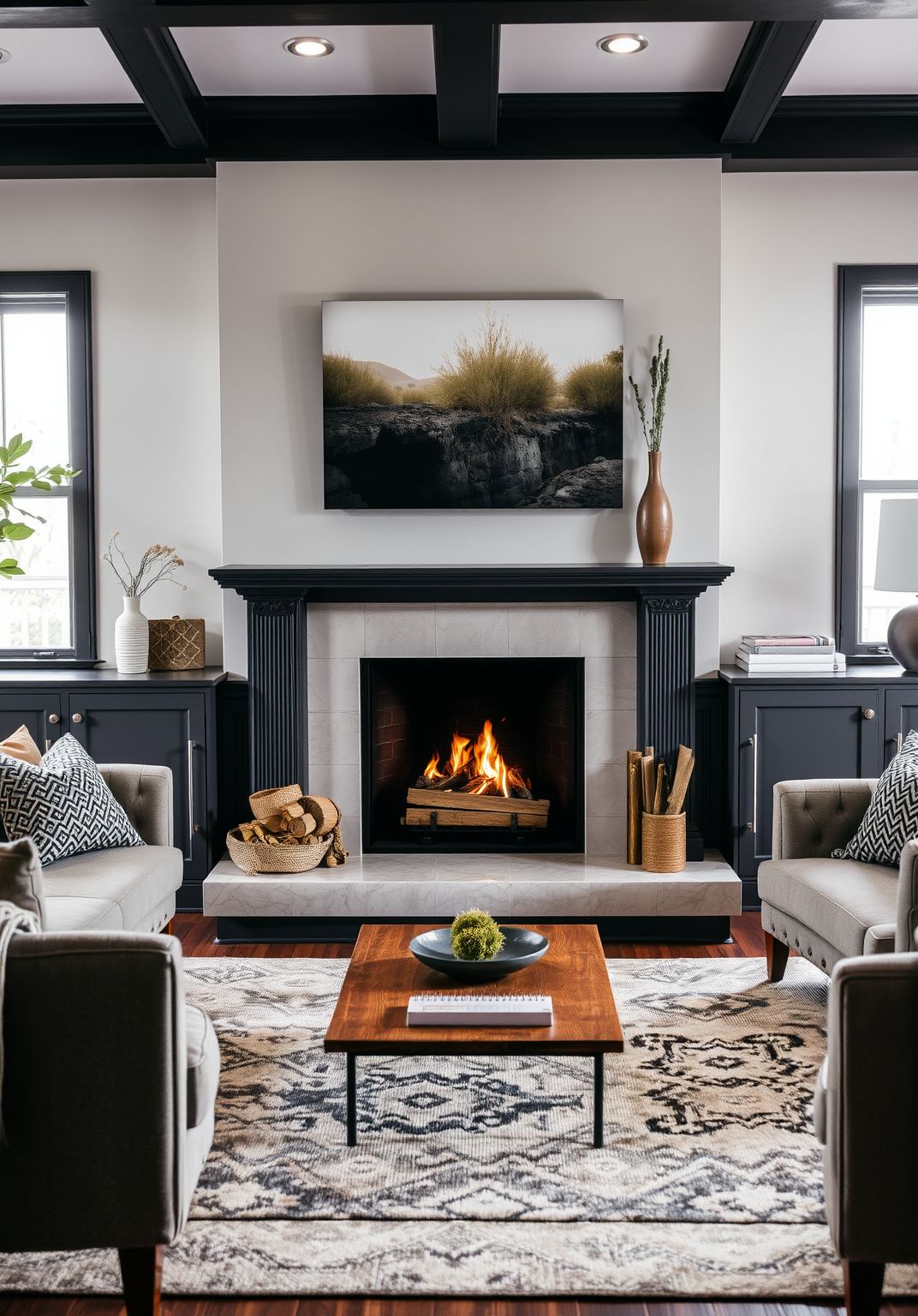 17. Cozy Fireplace