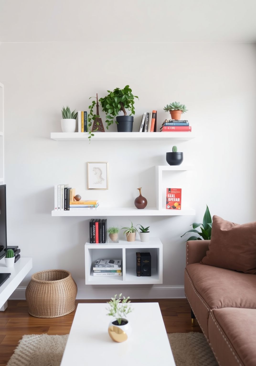 23. Use Vertical Space with Floating Shelves