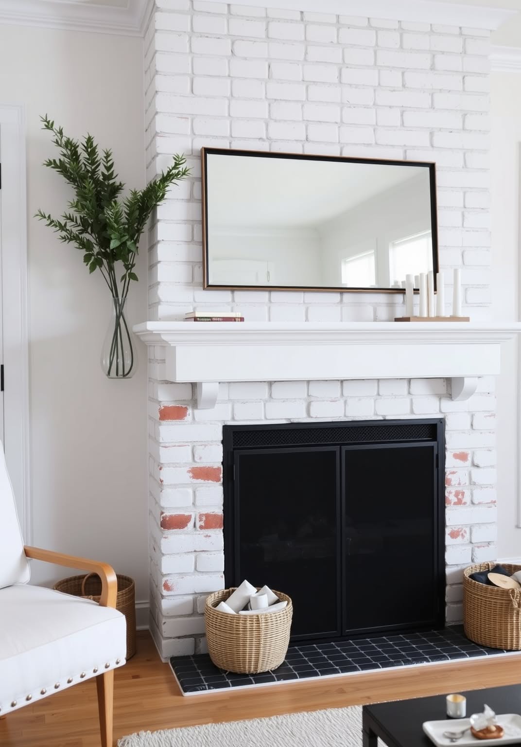 1. Classic Brick Fireplace with a Modern Twist