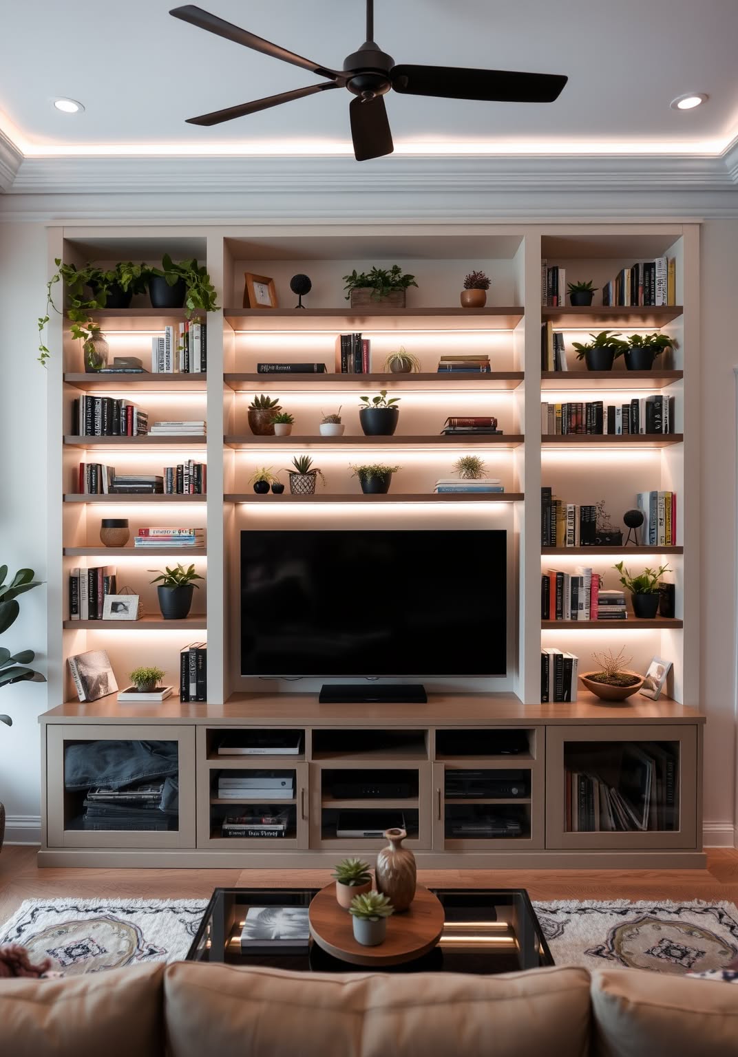 21. Built-In Shelves Around the TV