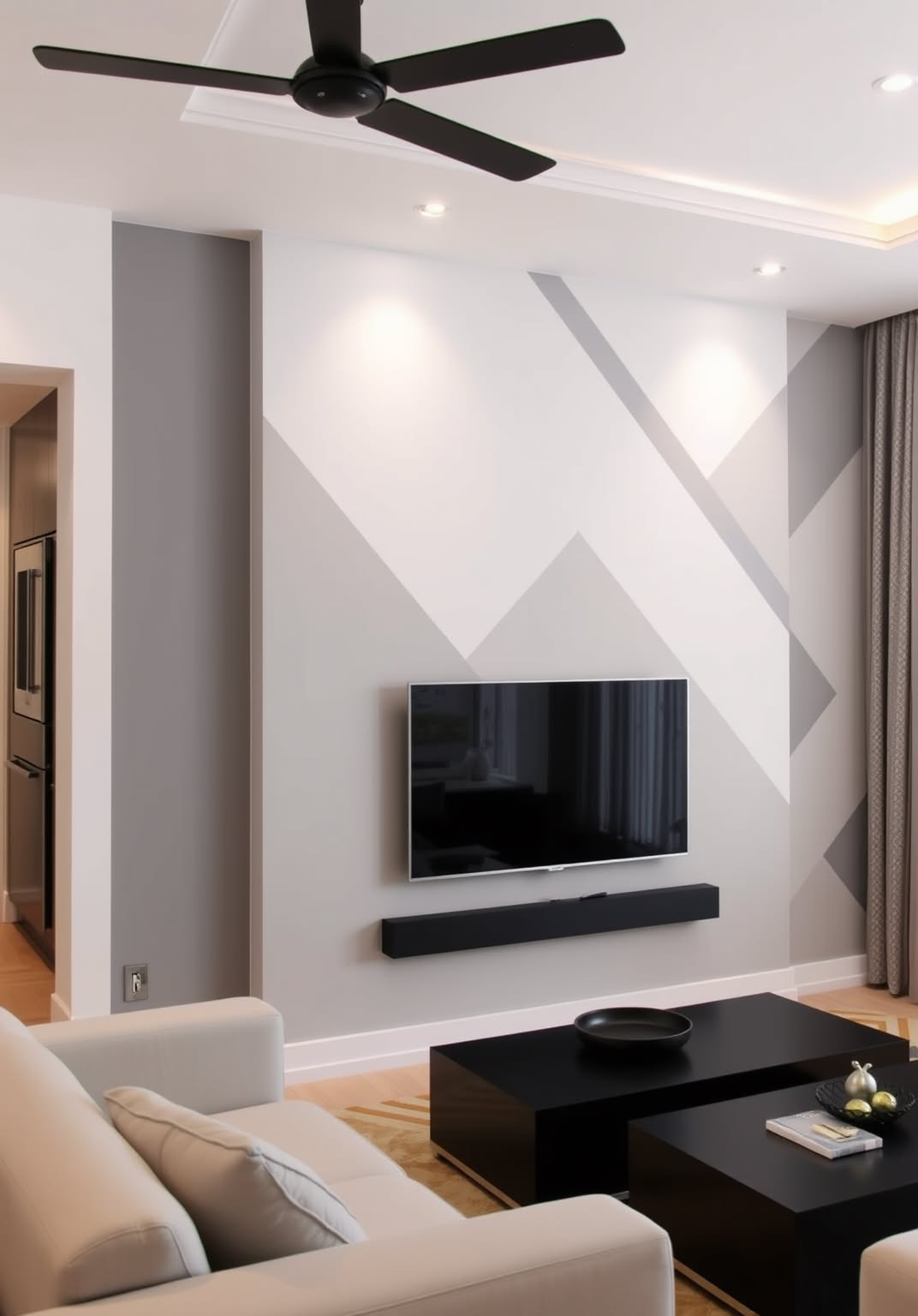 2. Accent Wall with Geometric Patterns