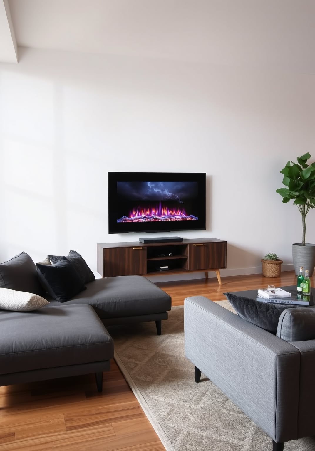 2. Sleek Electric Fireplace for Urban Spaces
