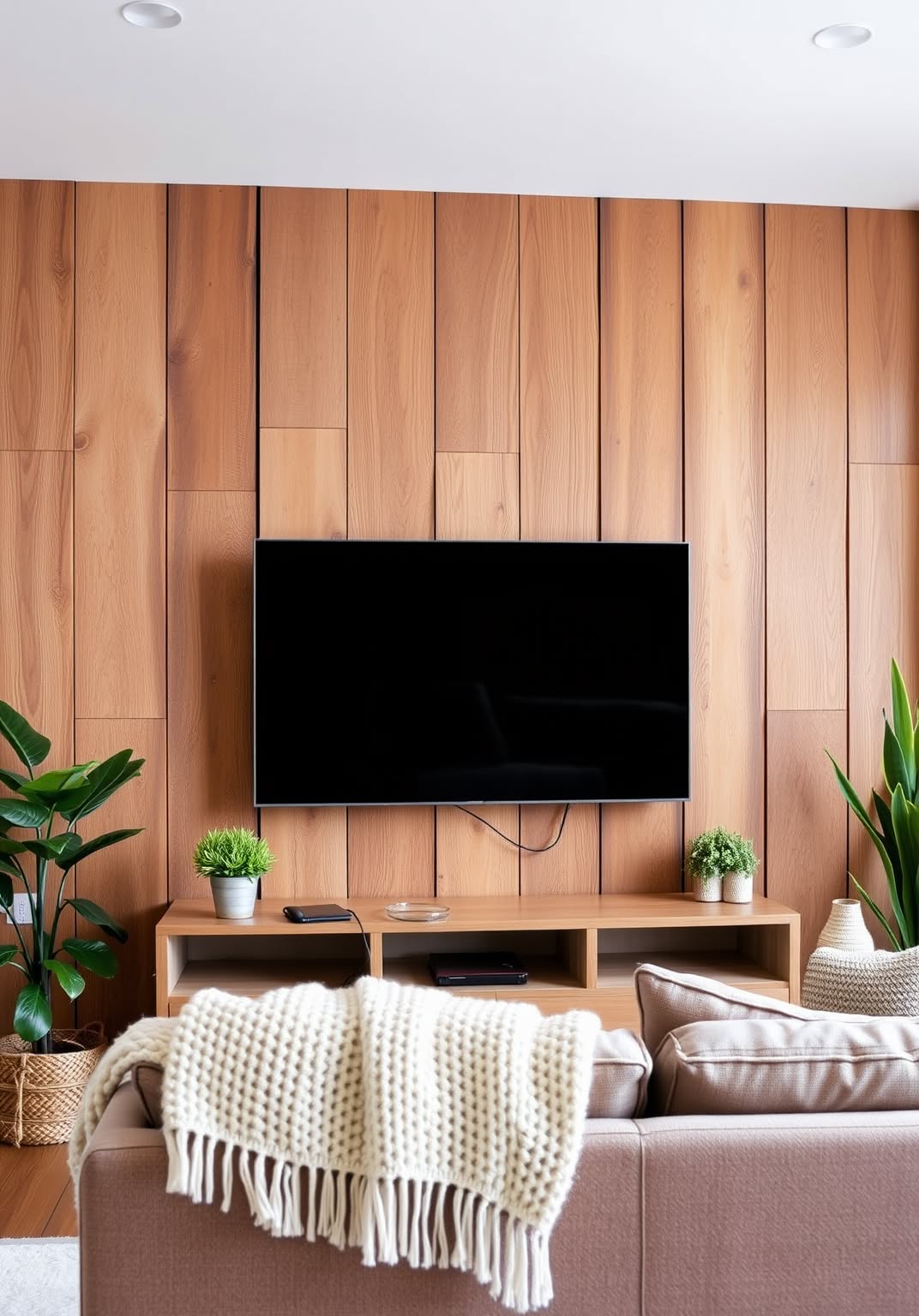 5. Rustic Wood Panel Feature Wall