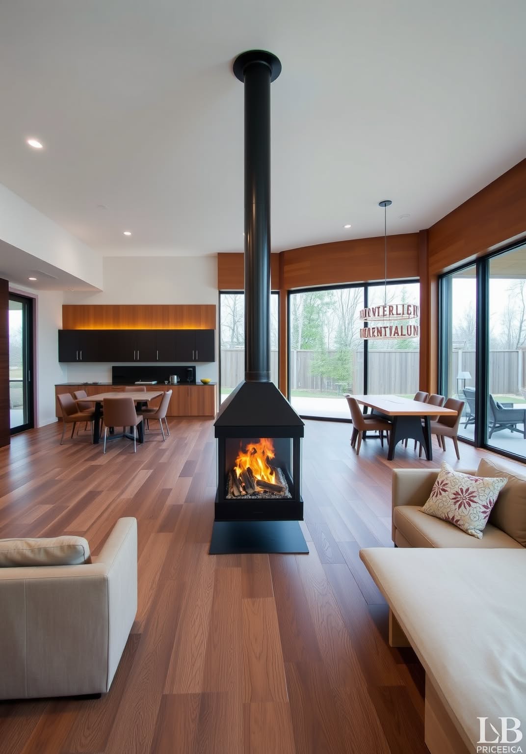 8. Double-Sided Fireplace for Open Concept Spaces