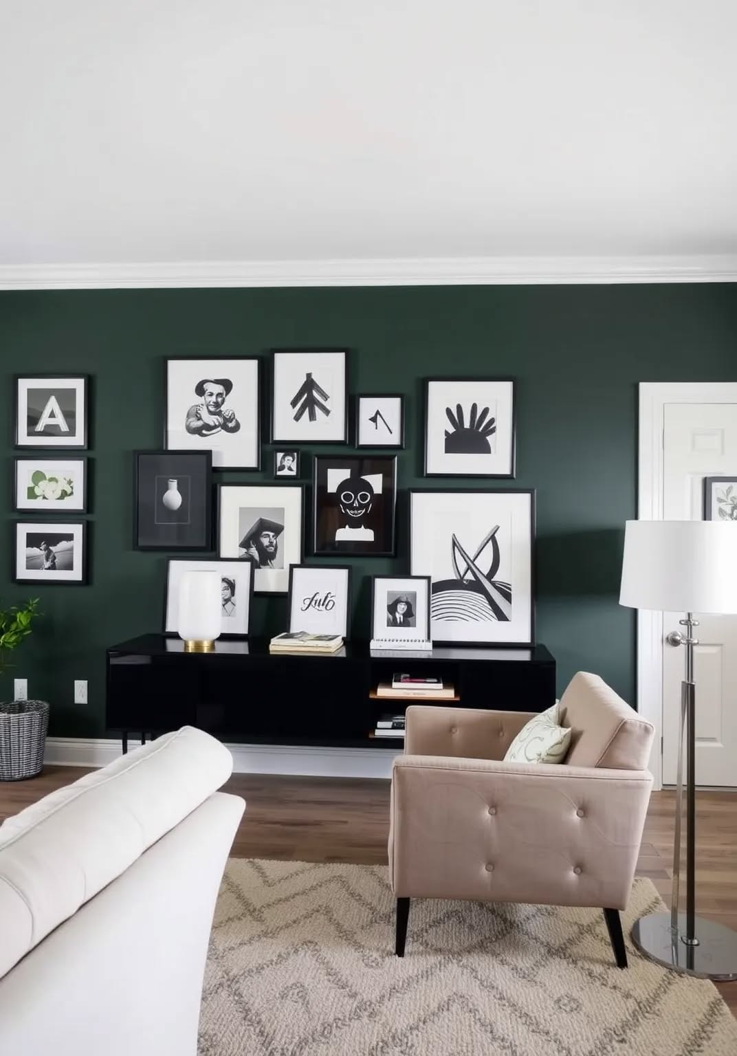 18. Create a Dark Green Accent Wall