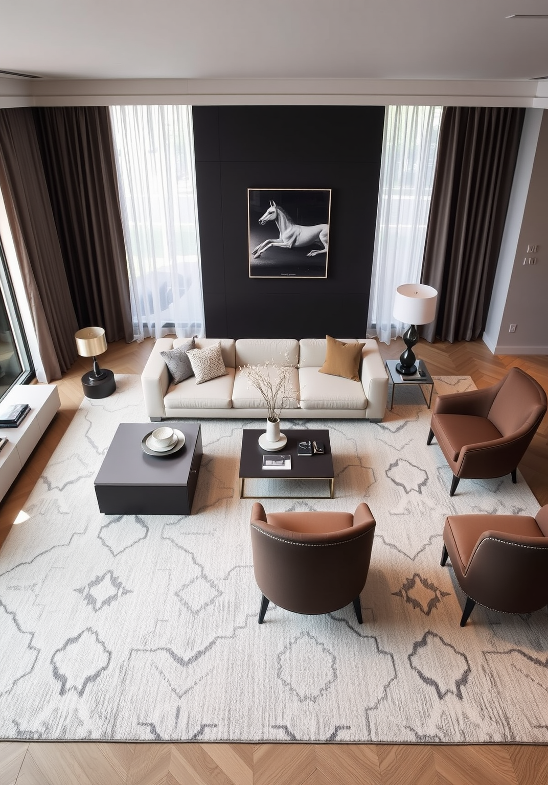 21. Use a Statement Rug to Anchor the Space