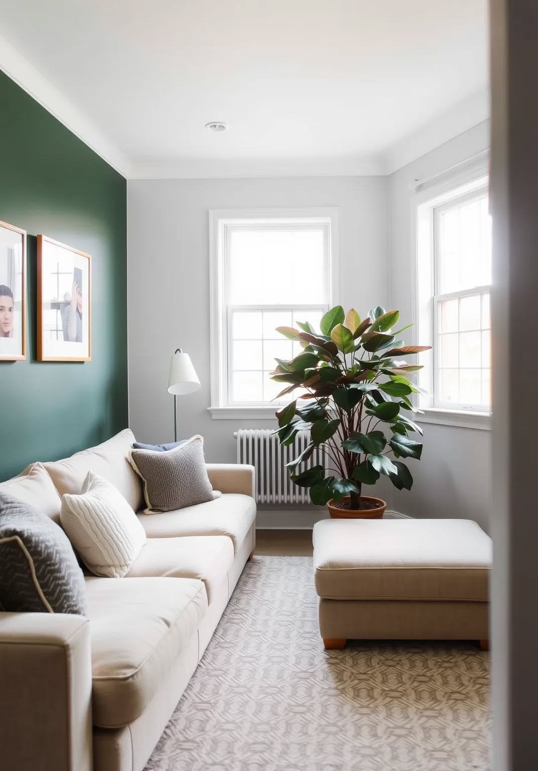 6. Add a Dark Green Accent Wall