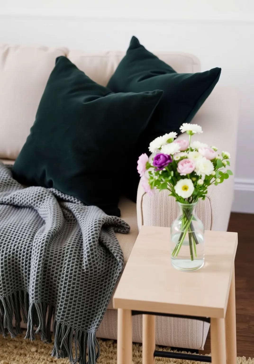 7. Incorporate Dark Green Throw Pillows