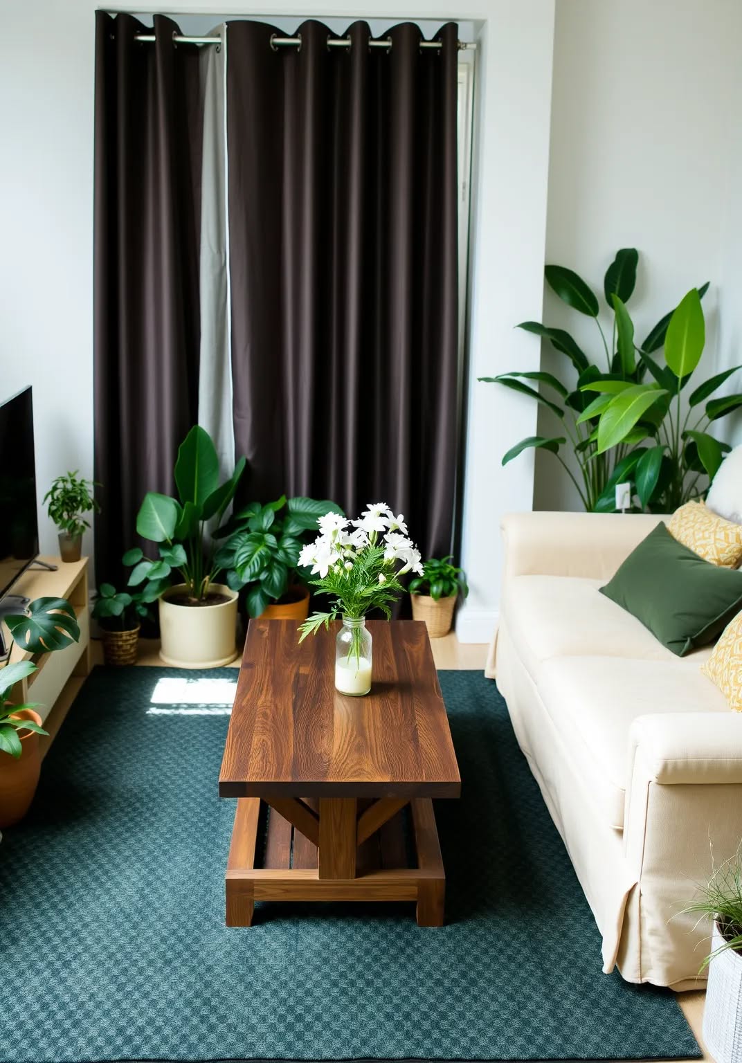 8. Choose a Dark Green Area Rug