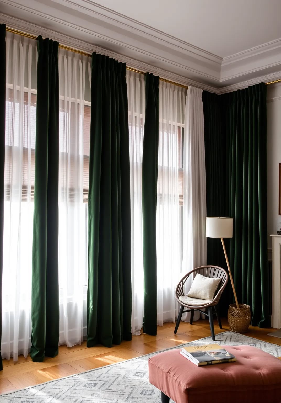 9. Opt for Dark Green Curtains