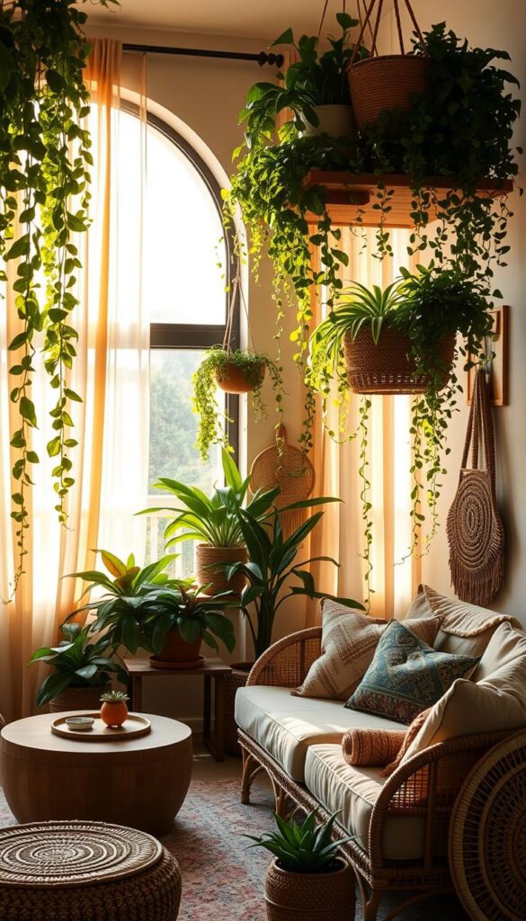 boho living room with plants boho living room with plants