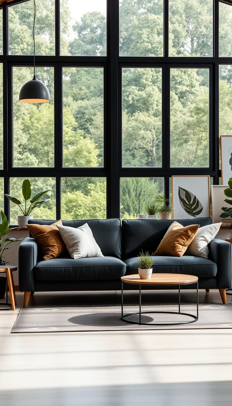dark grey couch living room