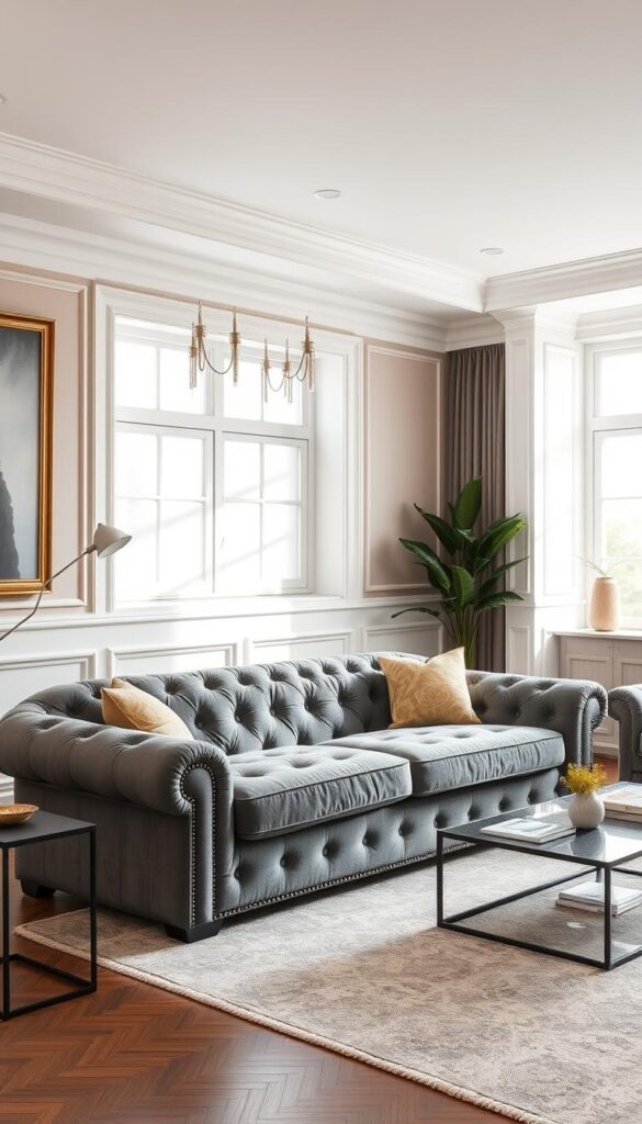 grey chesterfield sofa grey chesterfield sofa