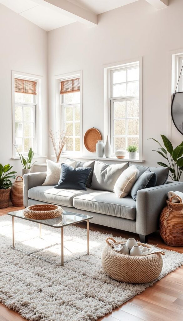 grey sofa living room with throw pillows and accessories grey sofa living room with throw pillows and accessories