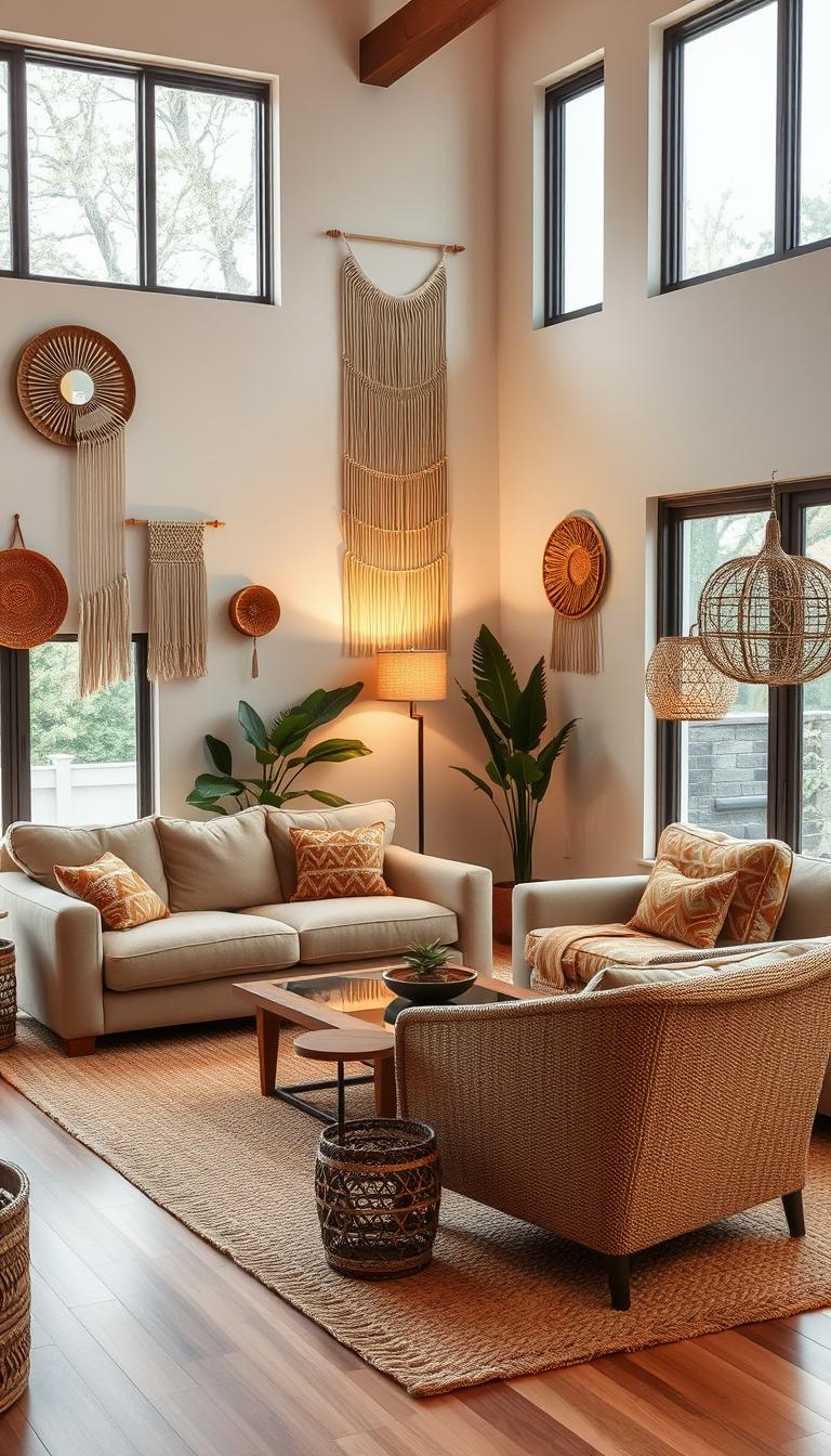 modern boho living room