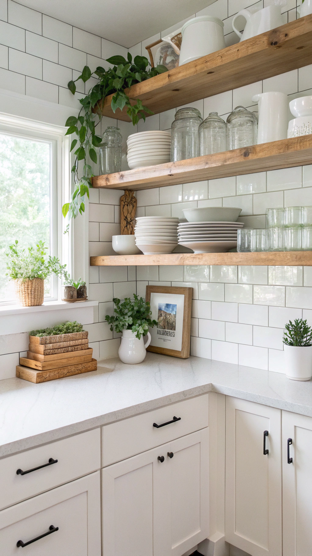 2. White Kitchen Without Upper Cabinets: Yay or Nay?