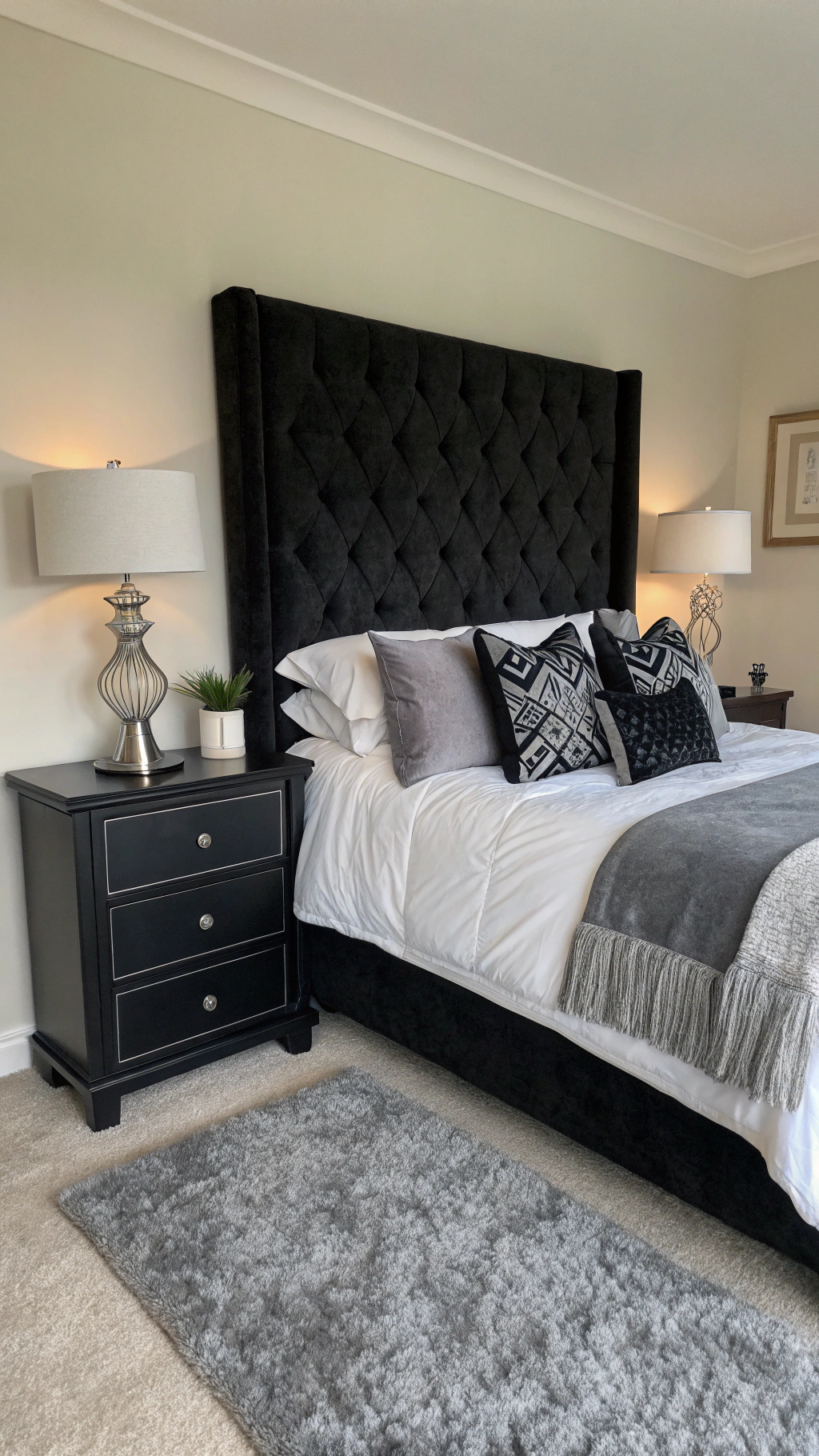 2. Black Headboard Bedroom: A Focal Point with Flair