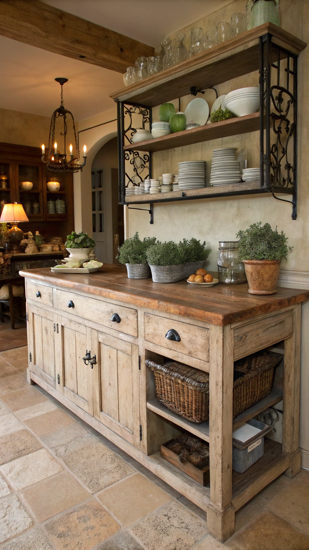 Incorporating Weathered Wood Furniture in Your Rustic French Country Kitchen
