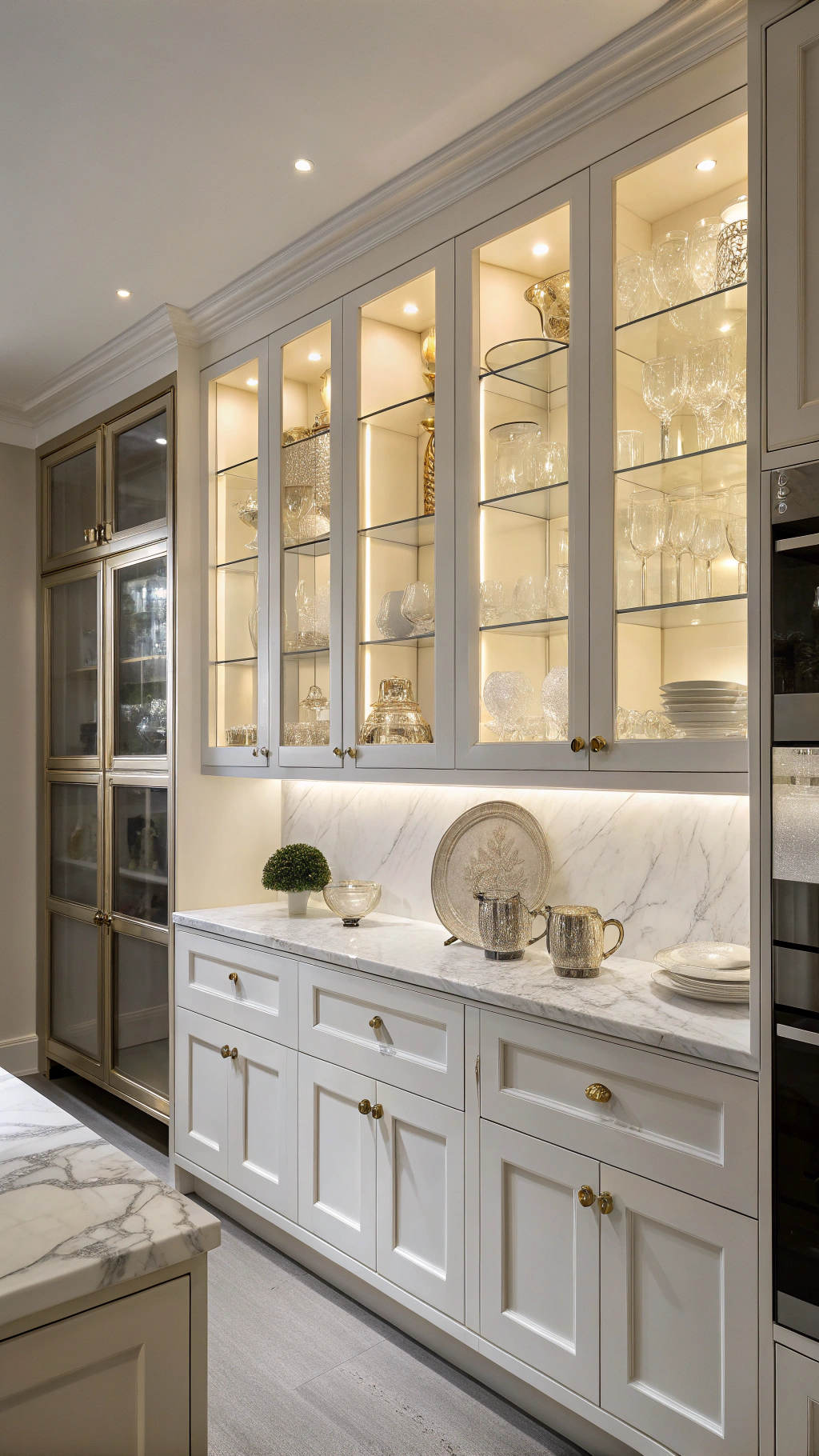 6. Illuminate Your Space with Glass-Front Cabinets