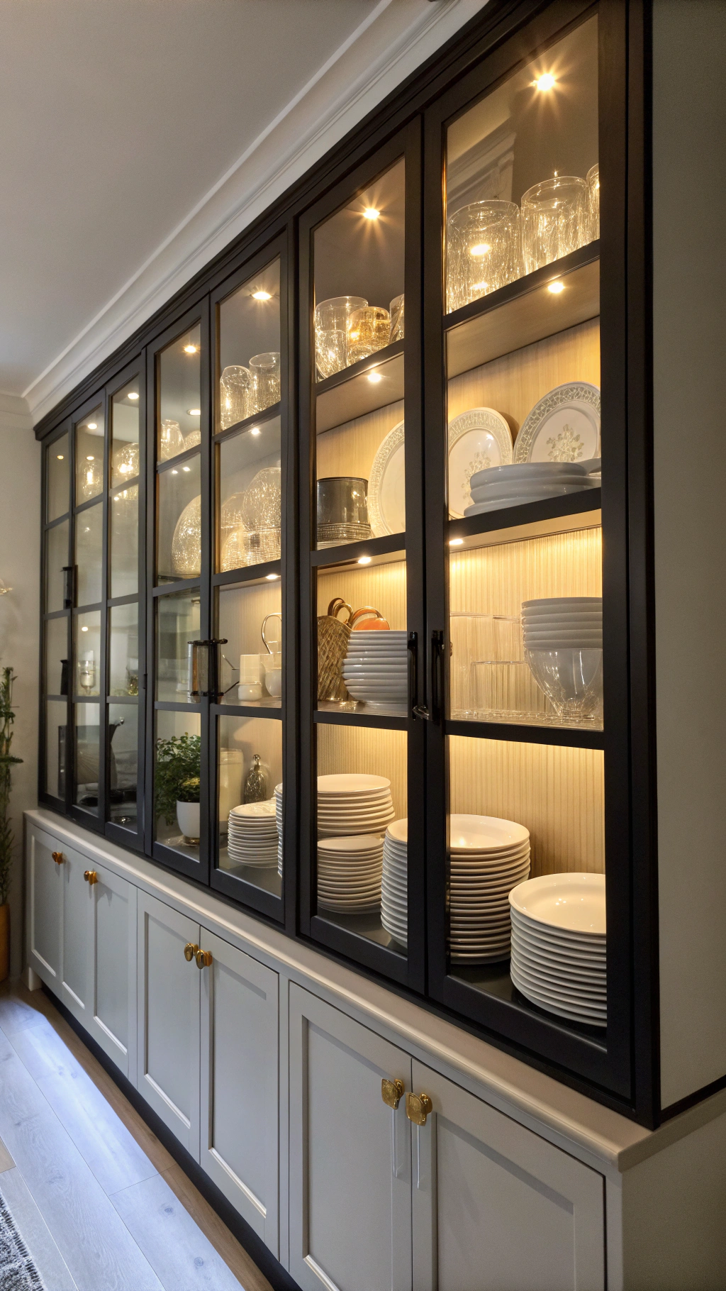6. Glass Fronts: Kitchen Cabinets Small Kitchen Illusion Tricks