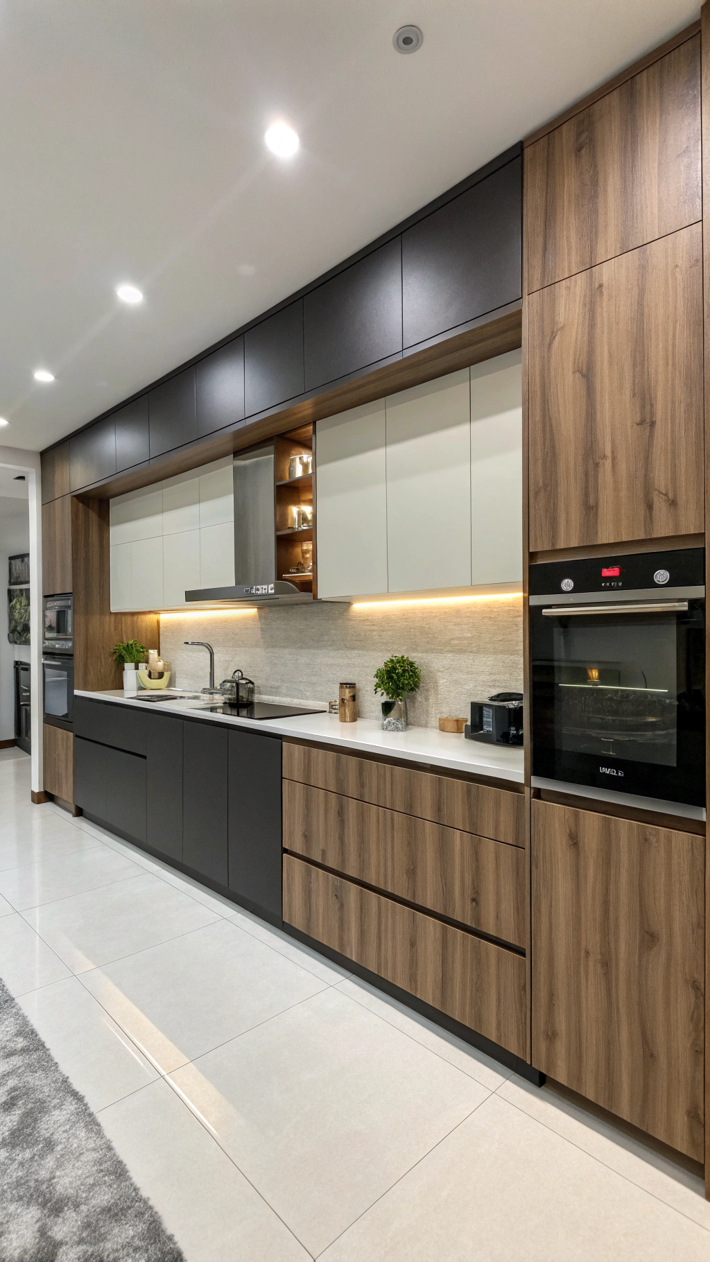 4. Add Depth with Offset Kitchen Cabinets