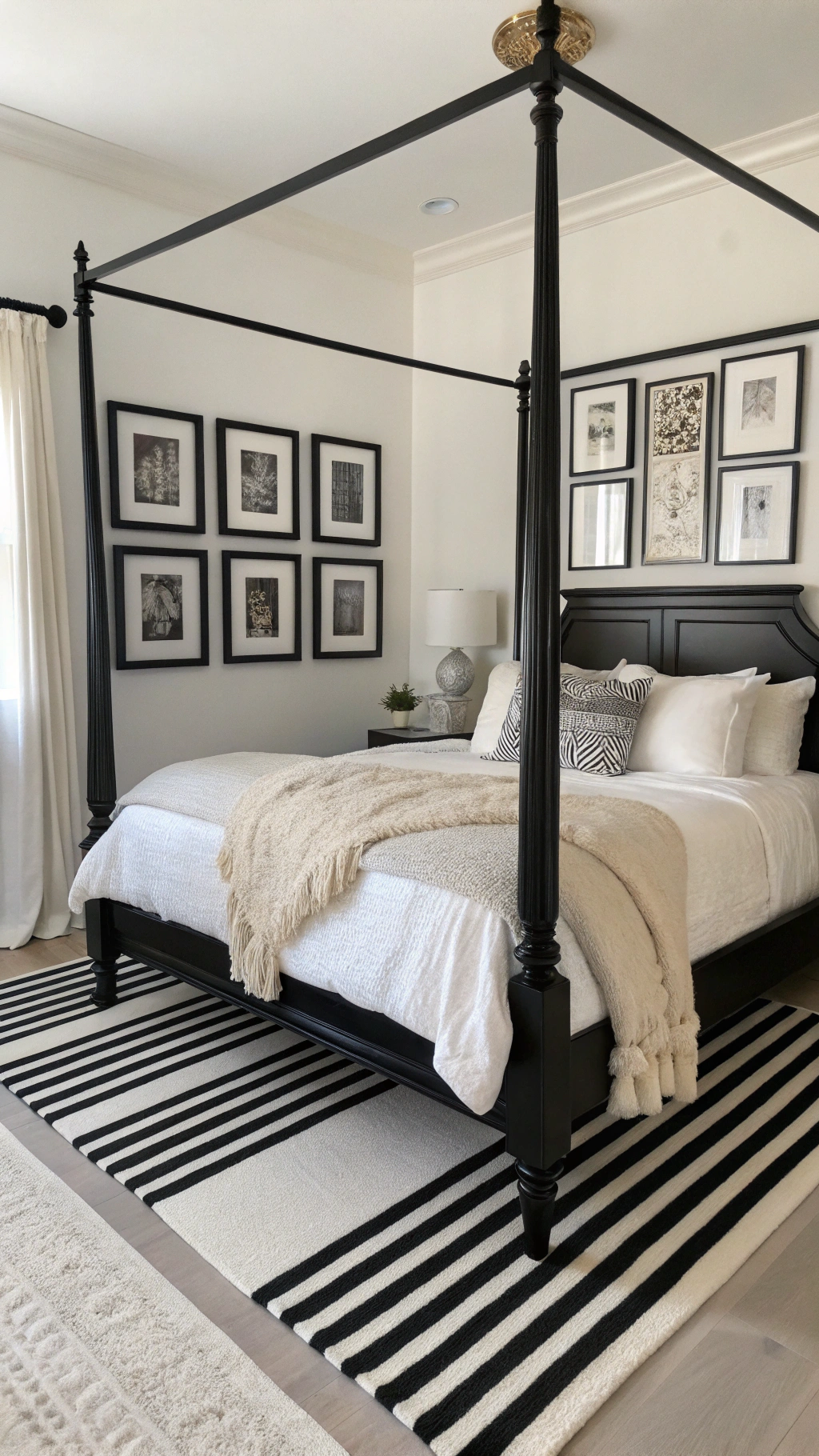 8. Black and White Bedroom: Classic Contrast