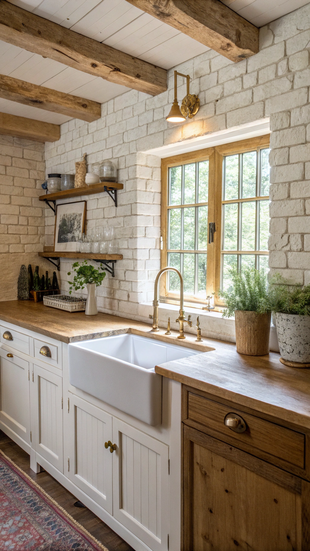 french country kitchen backsplash: Brick Accents for a French Country Remodel