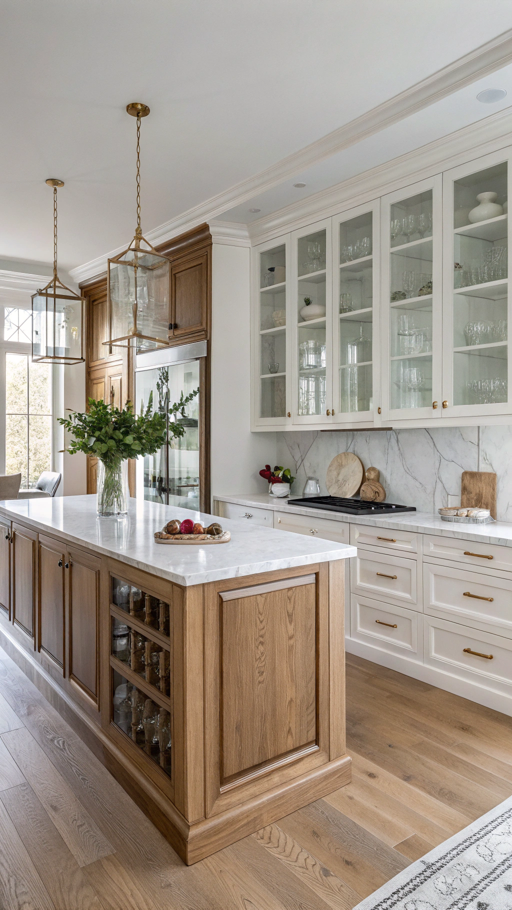 two tone kitchen cabinets wood and white: Design Ideas for Two Tone Wood And White Kitchen Cabinets
