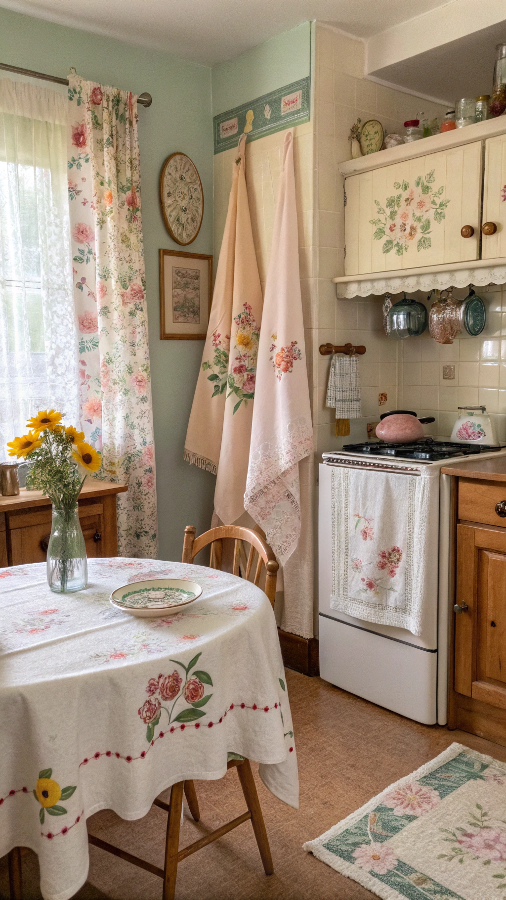 9. Vintage Textiles: Adding Softness and Color