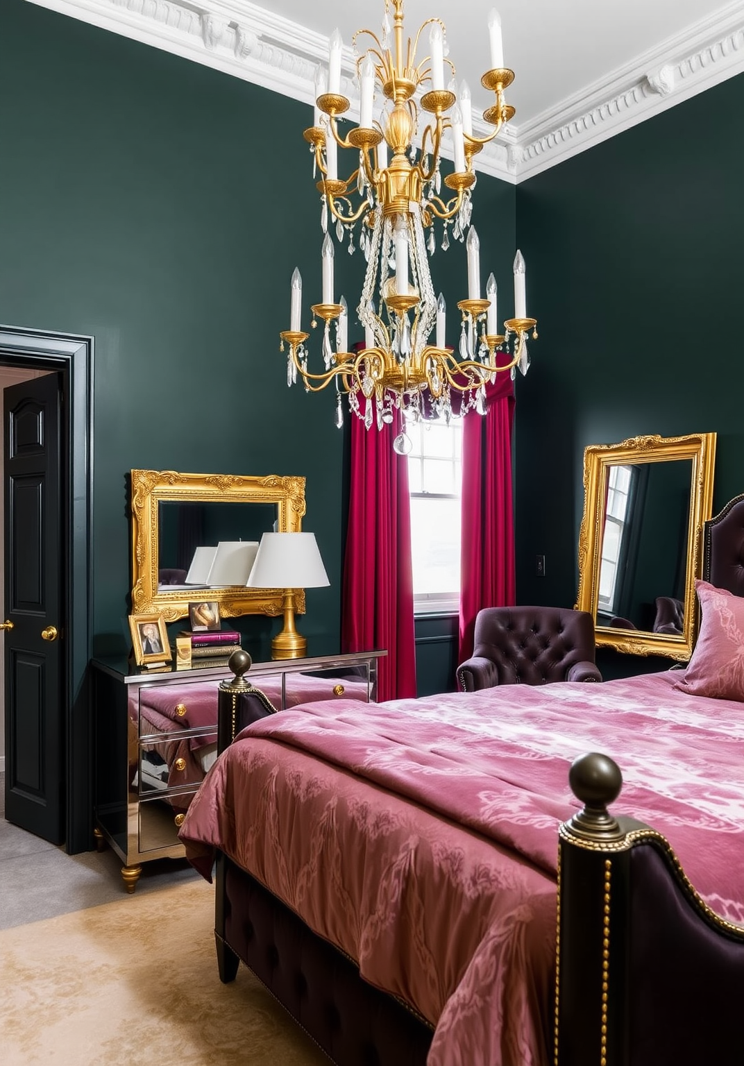 5. Dark Green and Gold Glamour