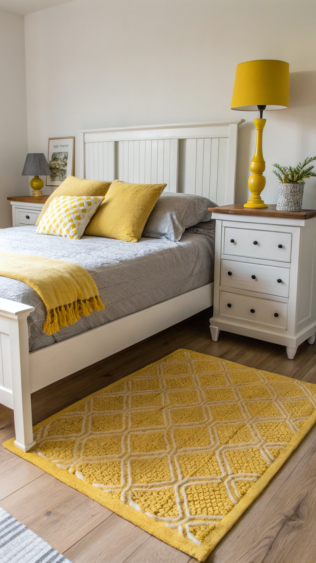 6. Cheerful Bedroom Ideas with Yellow Accents