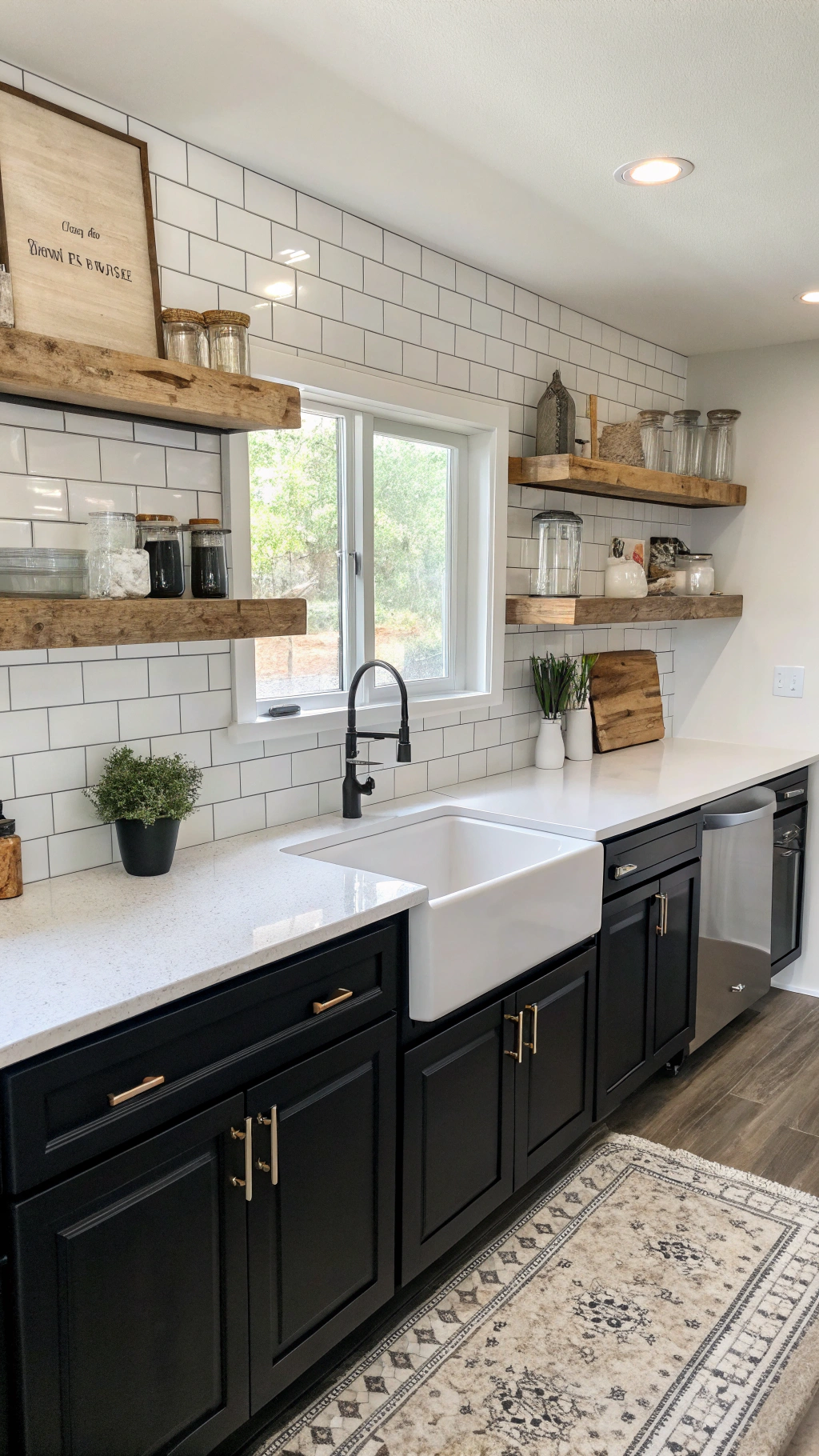 Incorporating a White Farmhouse Sink in Modern Farmhouse Kitchens Black