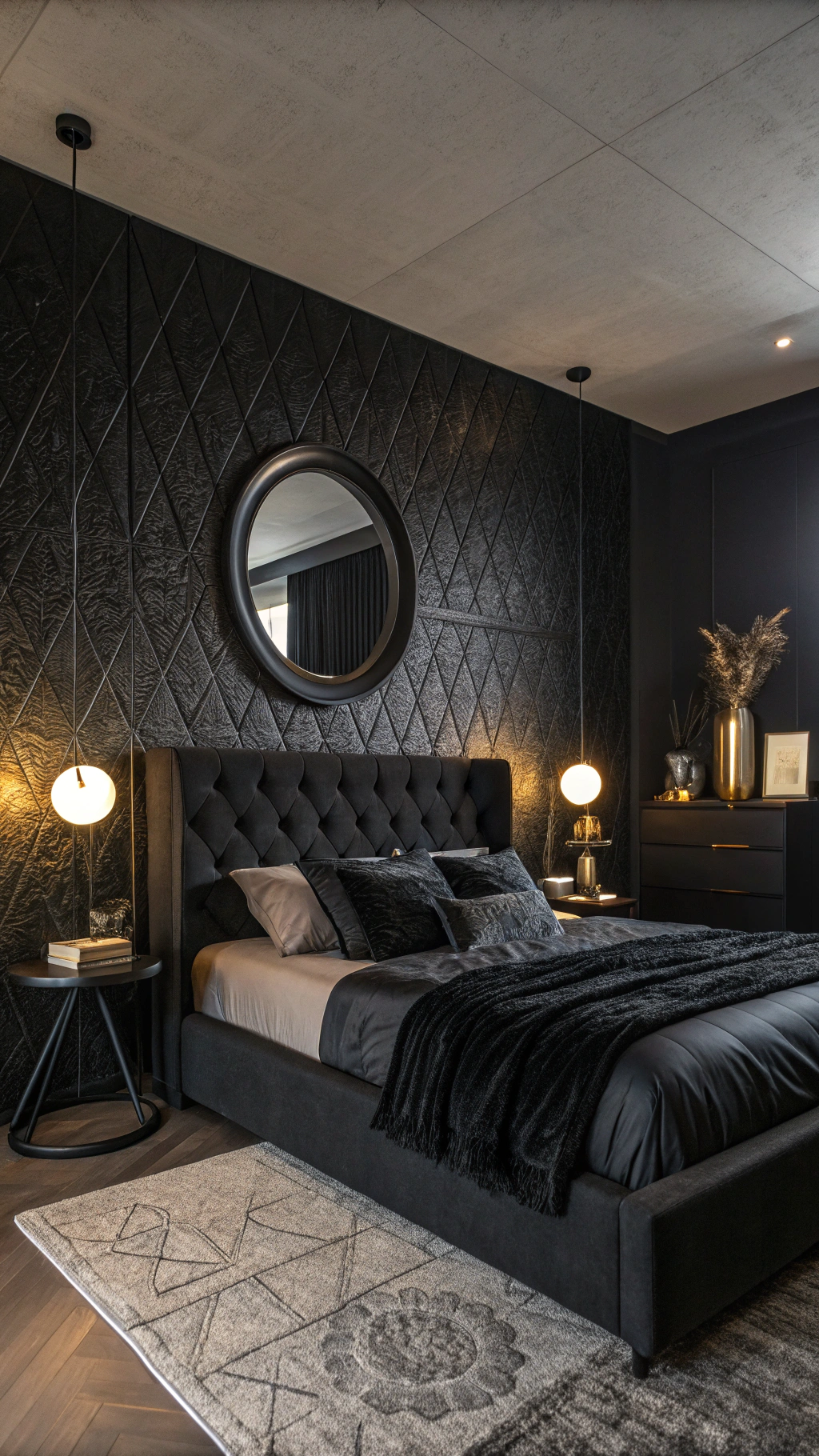 1. The All-Black Bedroom: Bold and Beautiful