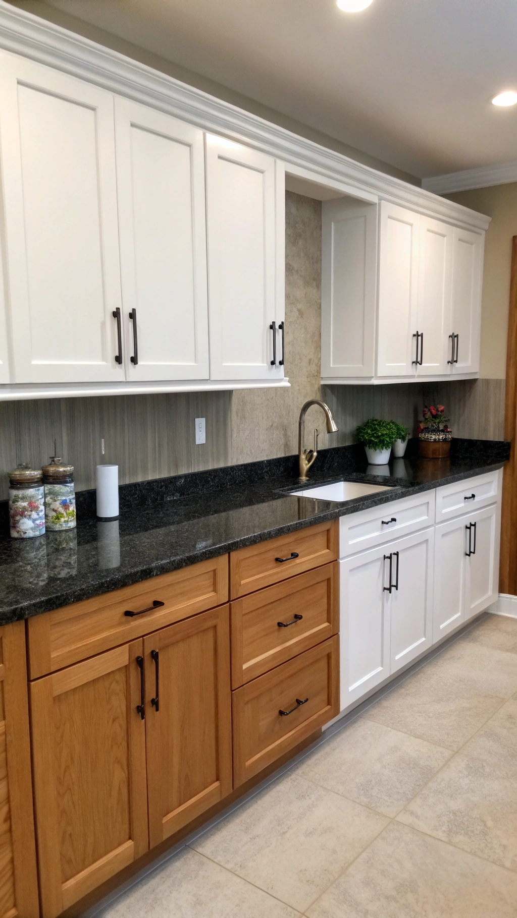 two tone kitchen cabinets wood and white: How to Pair Two Tone Kitchen Cabinets Oak with Countertops