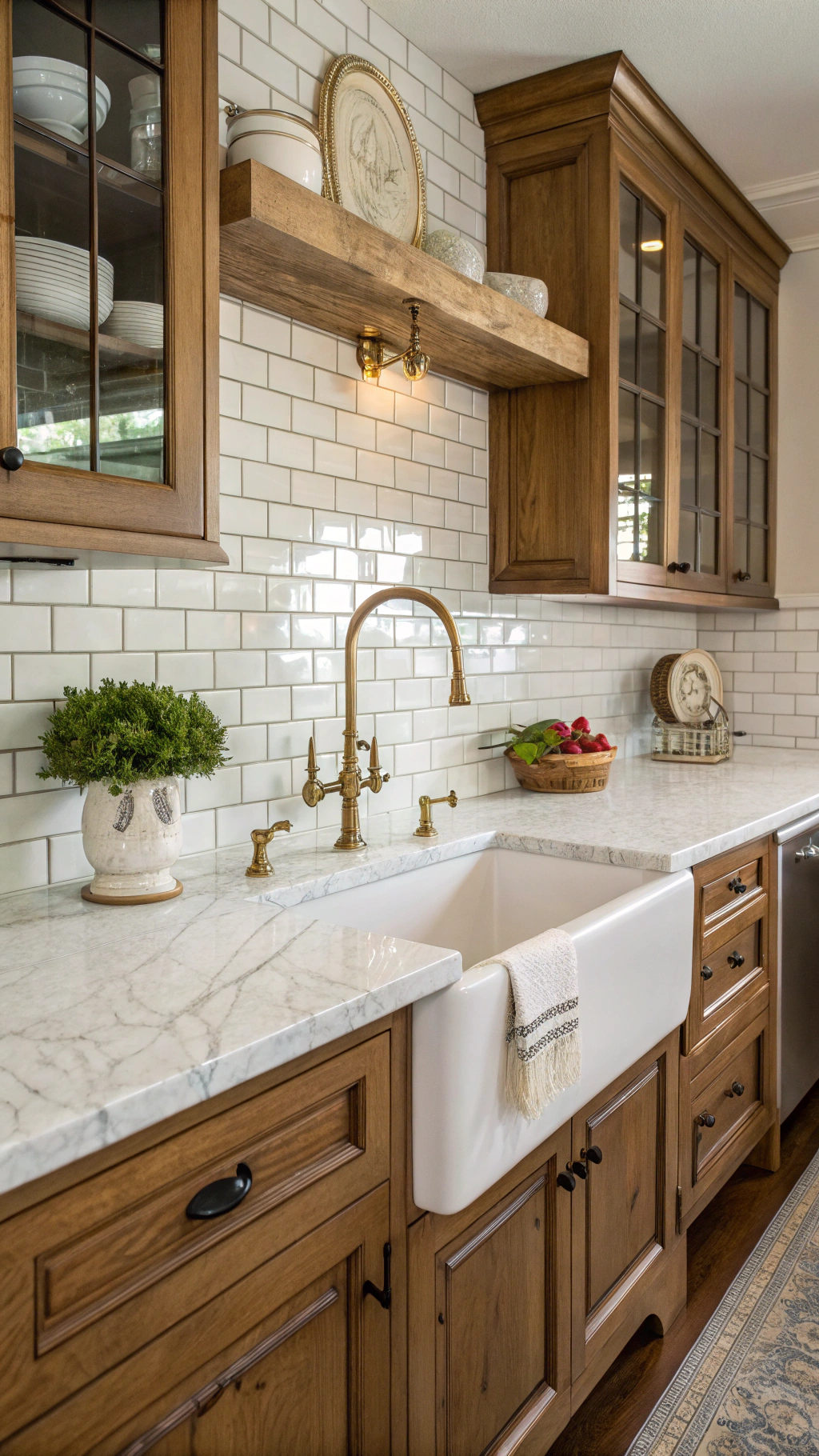 Classic Subway Tiles for a French Country Kitchen Backsplash