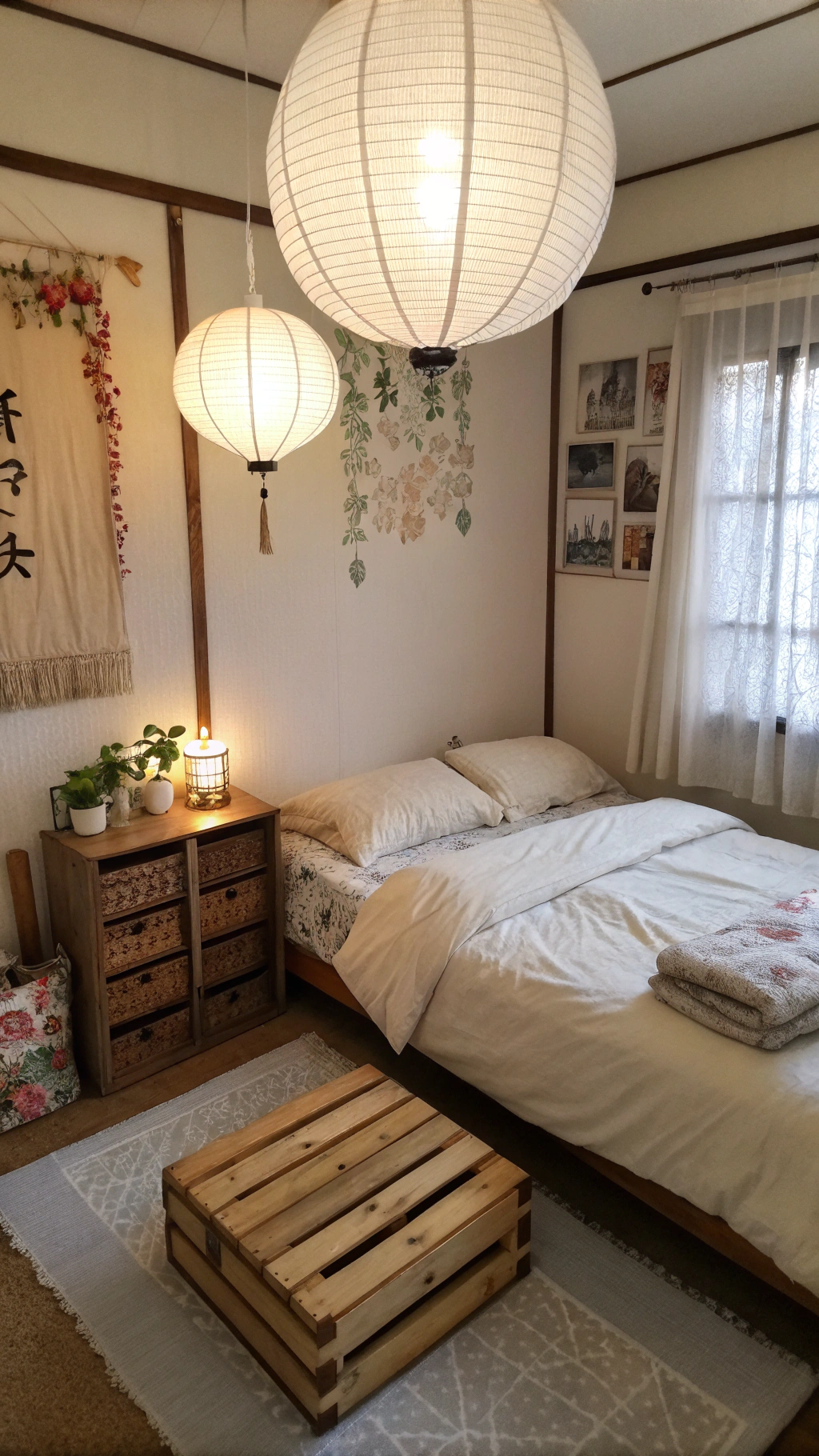 7. DIY Japanese Bedroom Design on a Budget