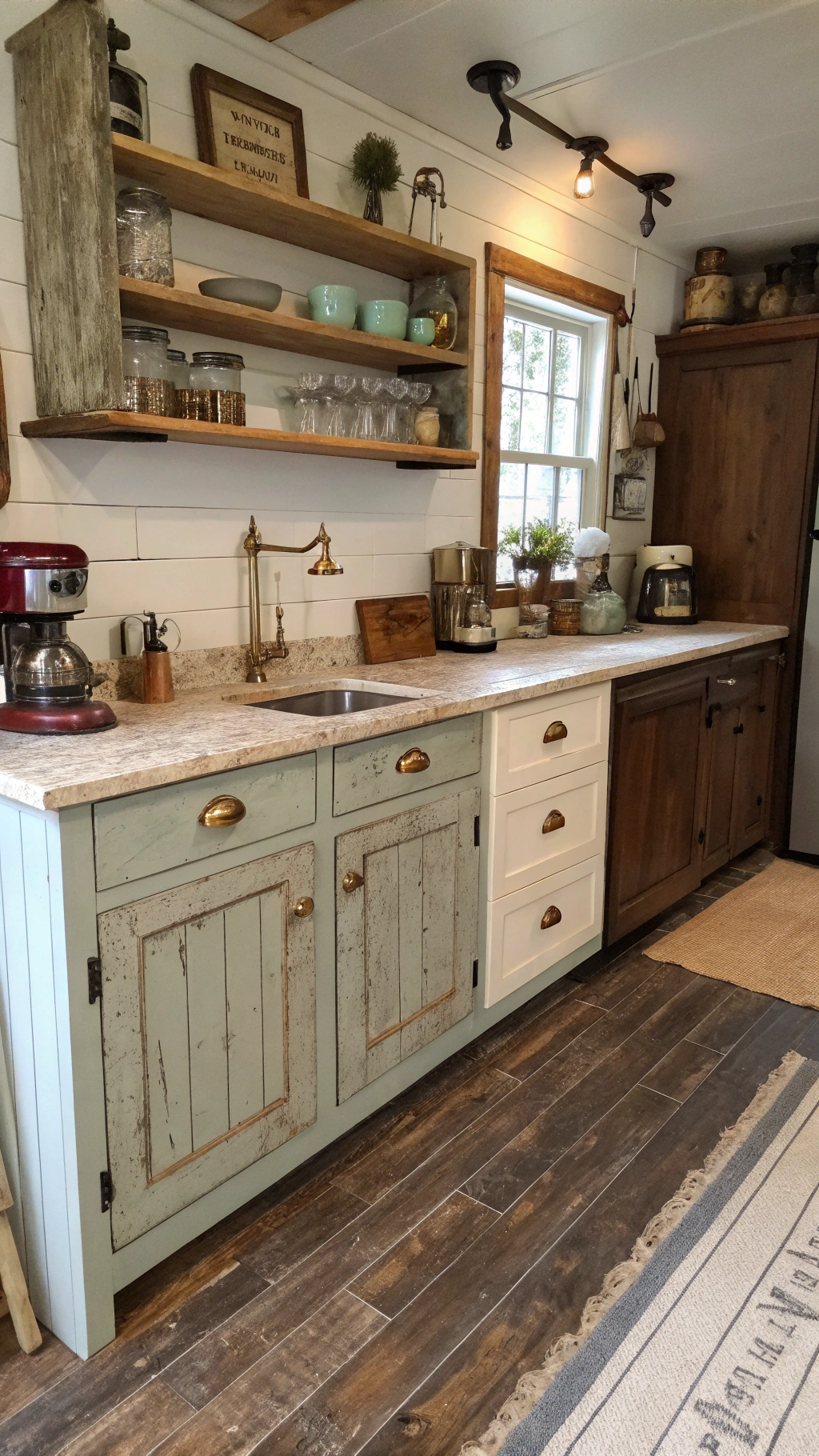 small farmhouse kitchen decor: Farmhouse Painted Kitchen Cabinets Ideas for Small Spaces