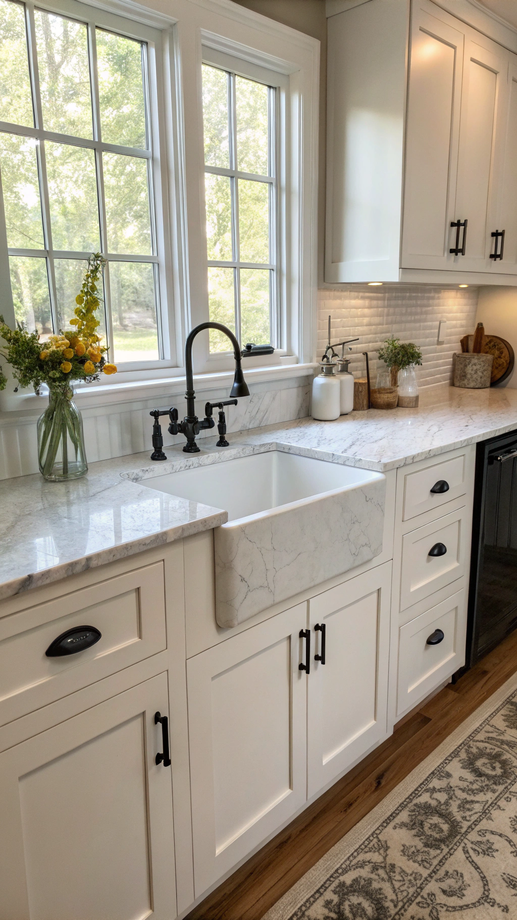 2. Farmhouse Kitchen Cabinets Ideas: Paint It White