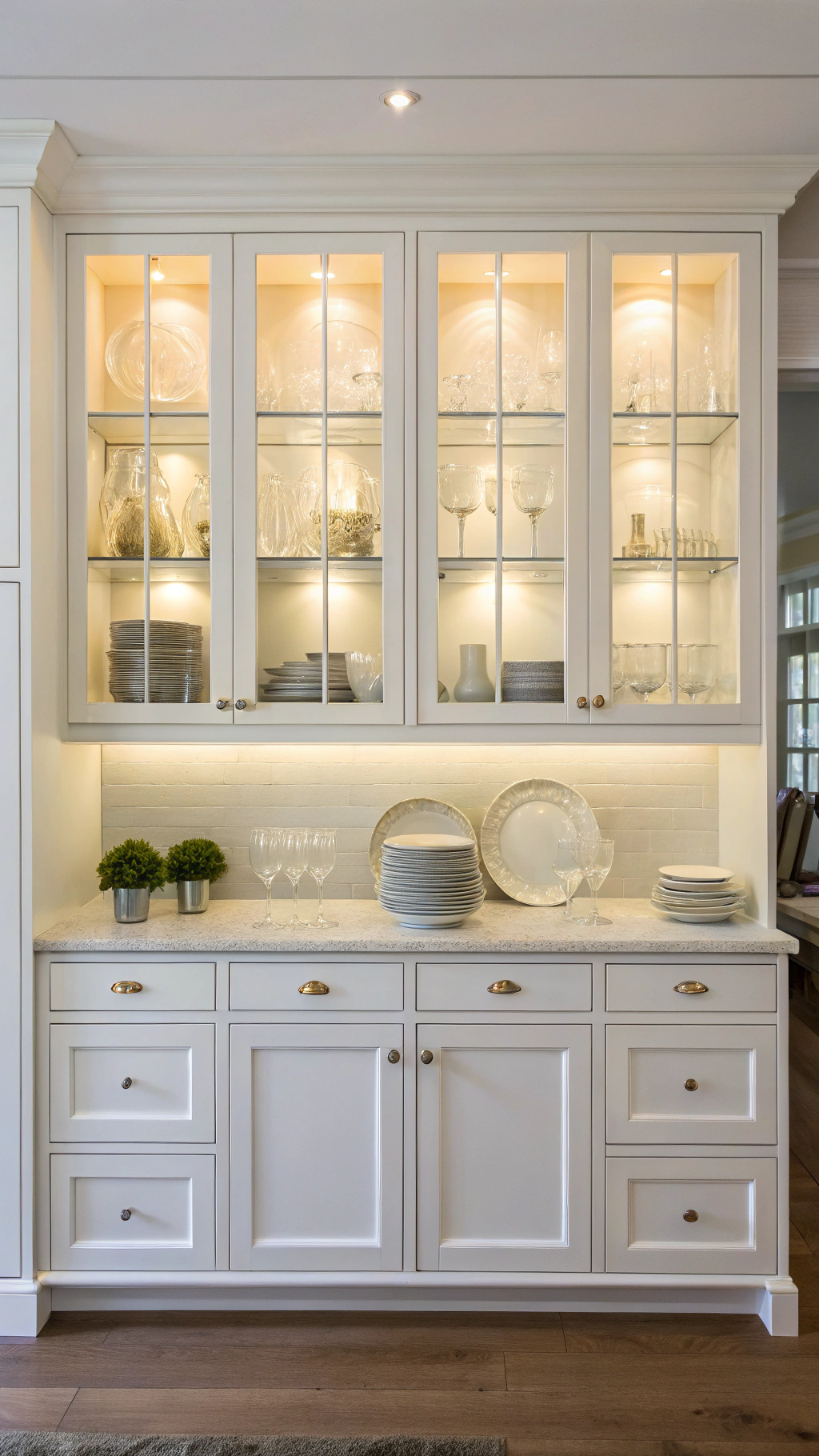 5. Glass-Front Cabinets: Elevate Your Stylish Kitchen with Display Drama