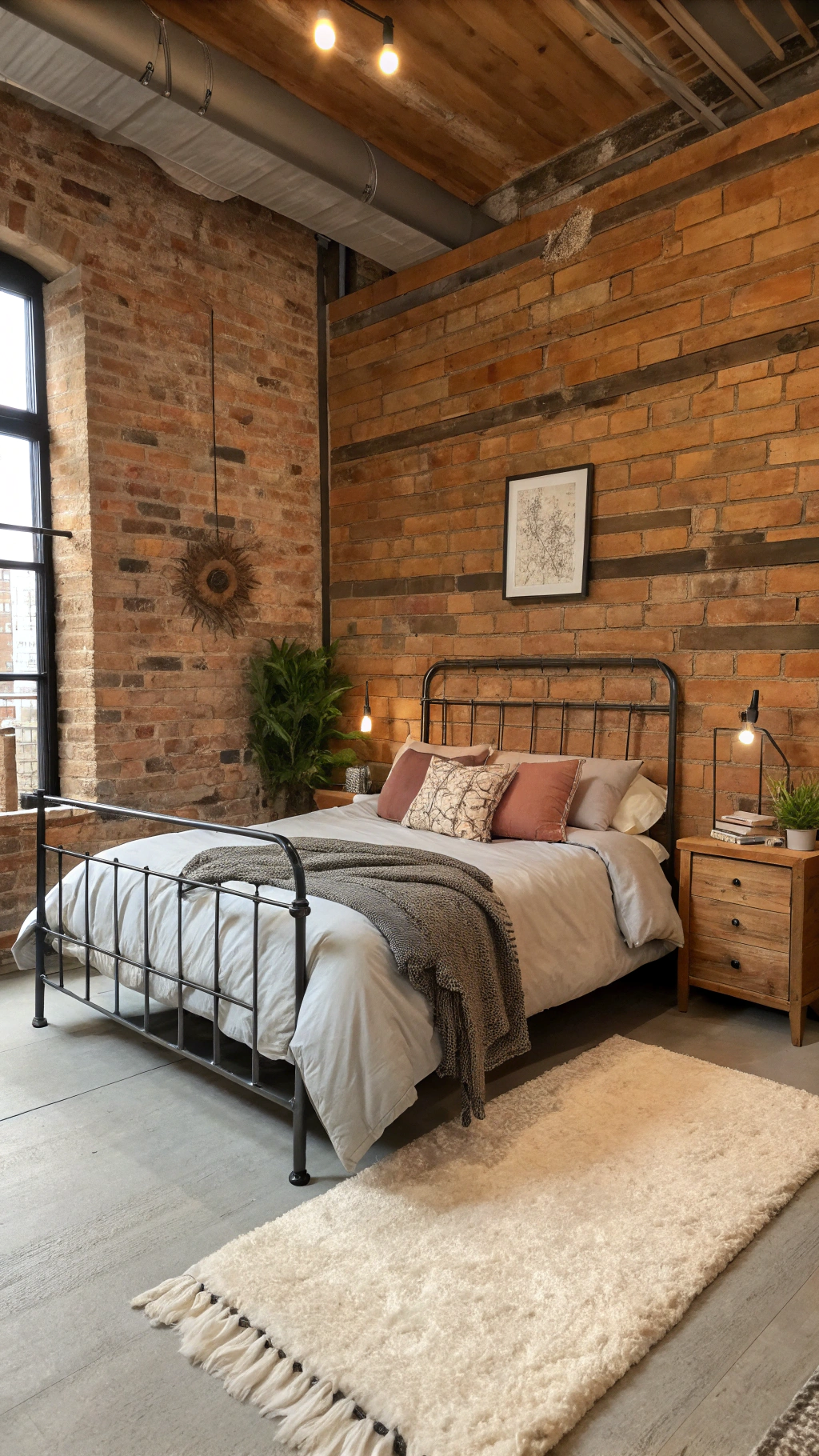 Brick Decor: The Secret to a Cozy Industrial Bedroom