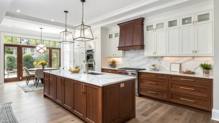 Two Tone Kitchen Cabinets Wood And White