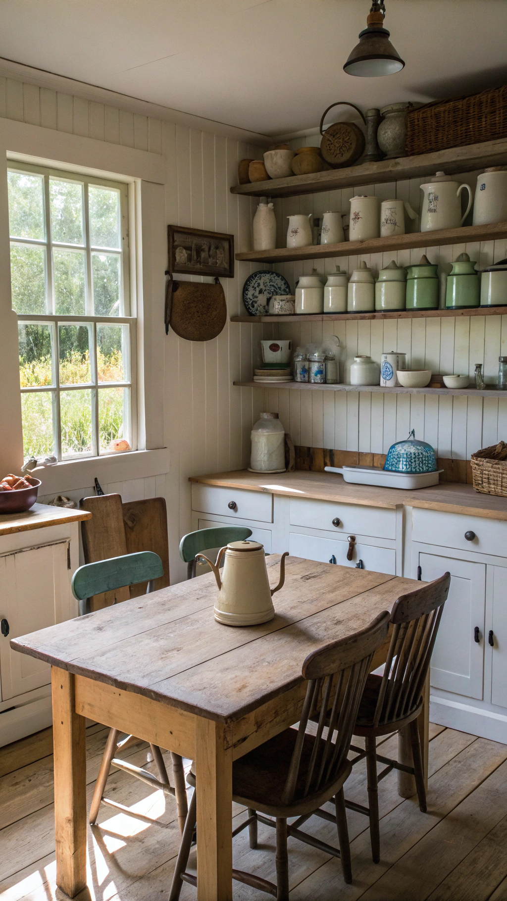 6. Primitive Kitchen Ideas Farmhouse Style: Use Vintage Finds