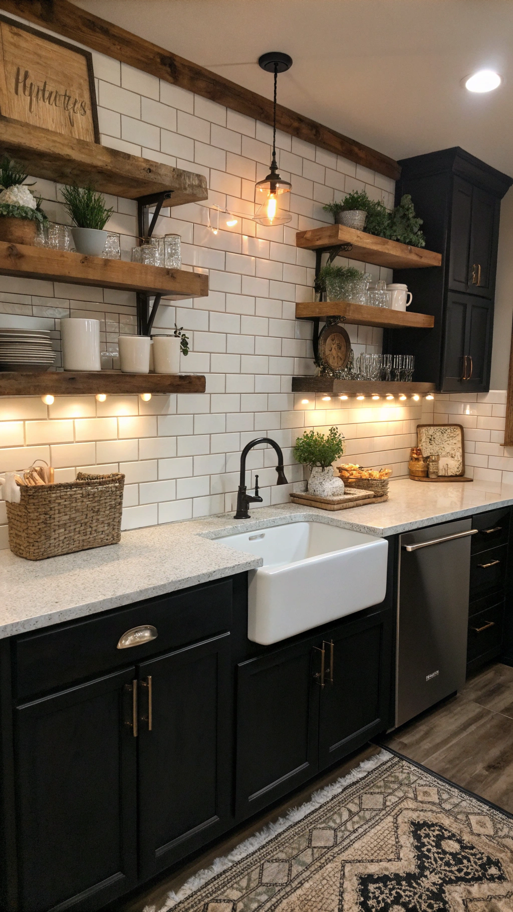 modern farmhouse kitchens black: Dark Farmhouse Kitchen Ideas for a Cozy, Inviting Space