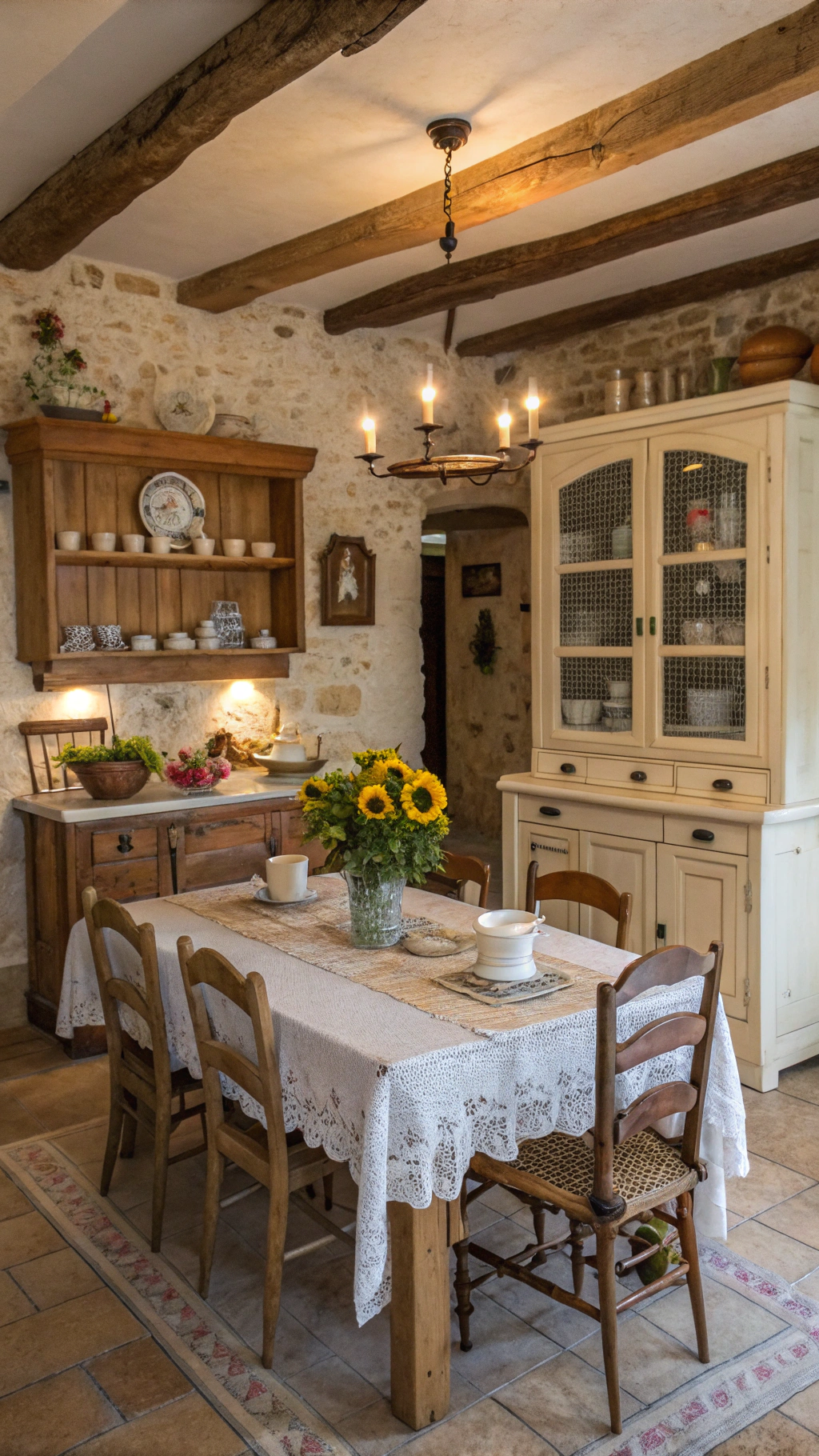 french country cottage kitchen: Furniture and Layout for French Cottage Kitchens
