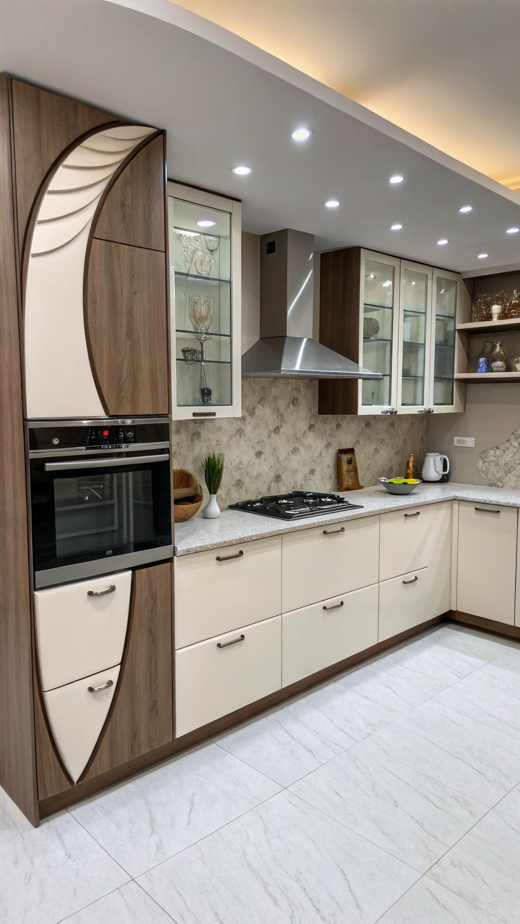 9. Incorporate Unique Upper Cabinets with Unconventional Shapes