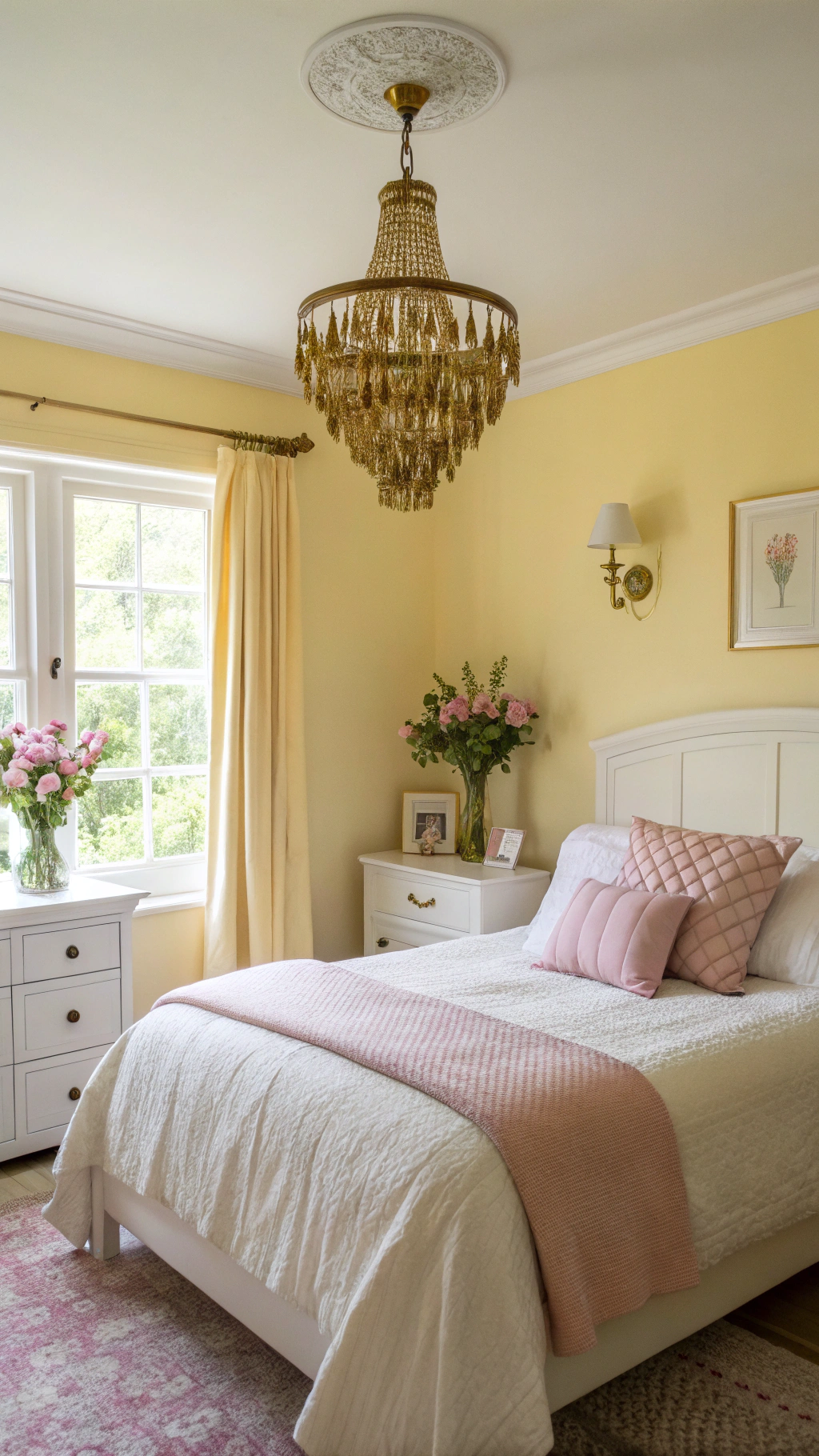 7. Yellow Bedroom Ideas for Women: Feminine and Fun