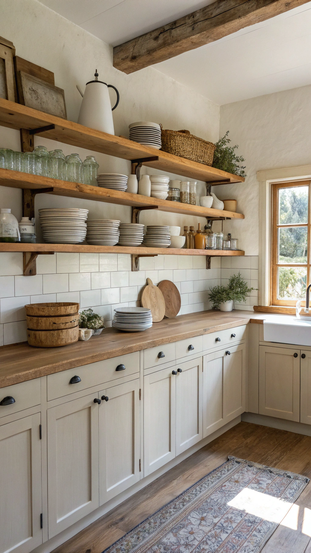 small farmhouse kitchen decor: Farmhouse Kitchen With No Upper Cabinets: Pros and Cons