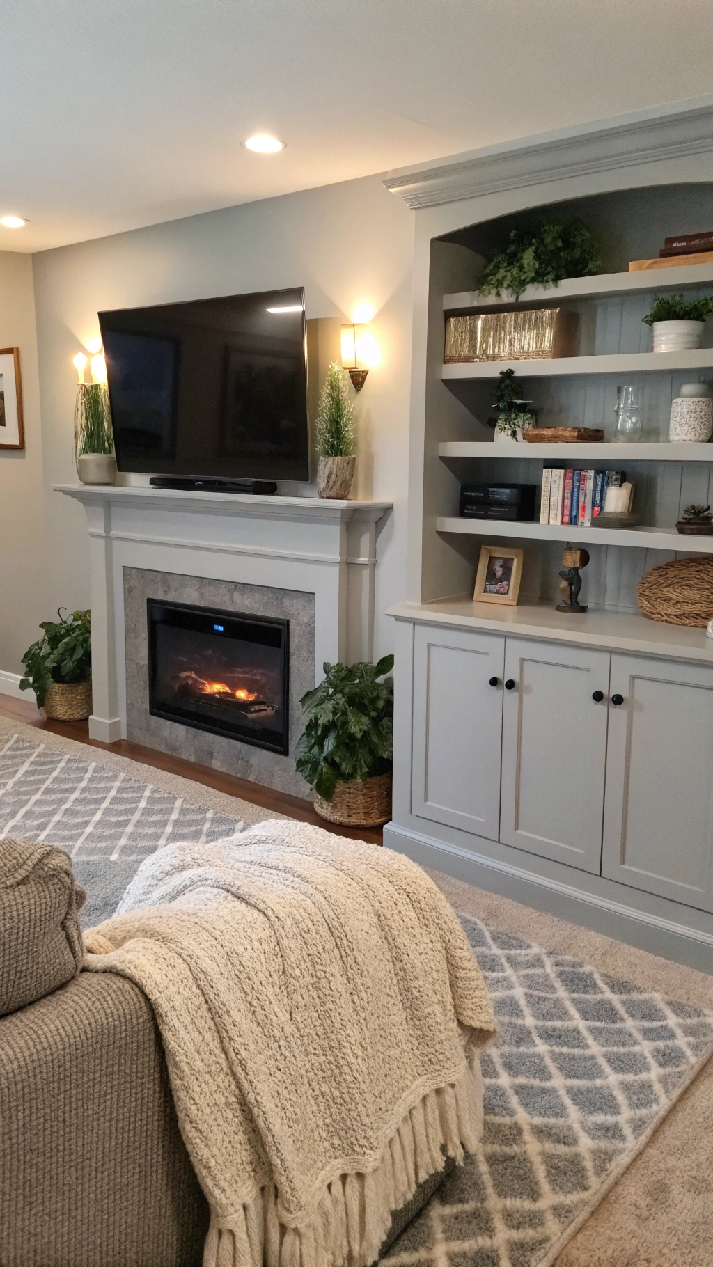 Cozy Up with a Fireplace TV Wall Built-Ins for Small Spaces