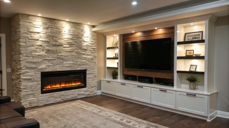 Living Room TV Wall: Stunning LED Fireplace Design Ideas