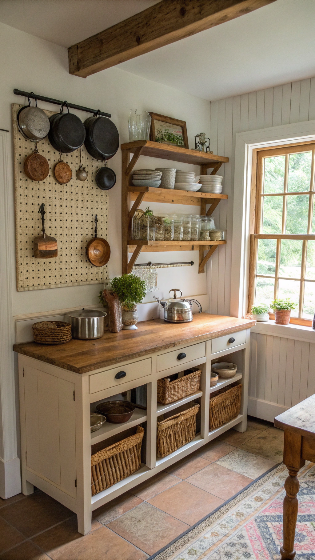 4. Farmhouse Kitchen With No Upper Cabinets: Go Minimal